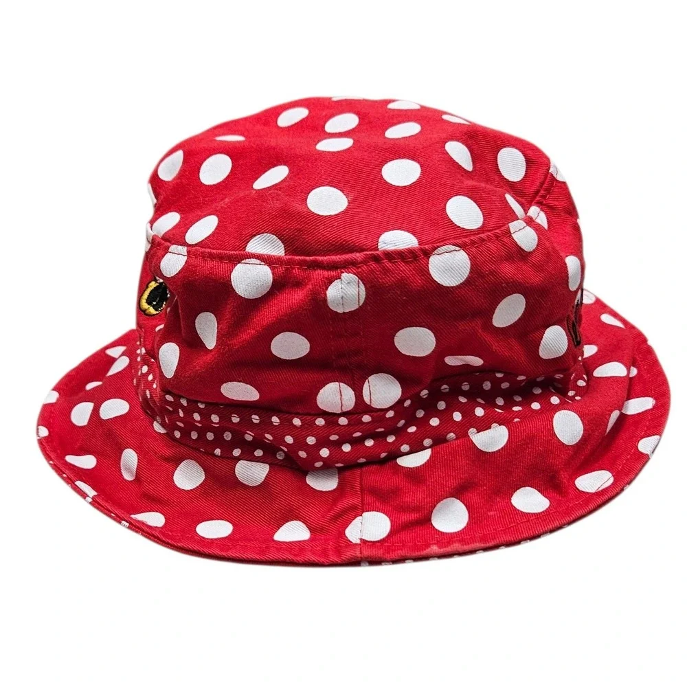 Disney Parks Minnie‎ Mouse Red White Polka Dot Bucket Hat Bow Authentic Original